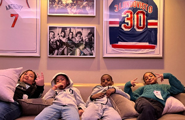 Kids relaxing in the suite